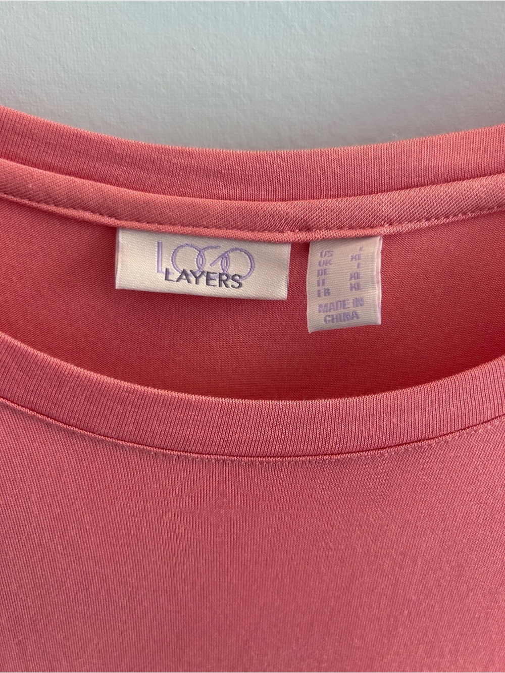 Logo Layers Sleeveless Peachy Pink Ruffle Hem Tank Top L - Picture 4 of 6